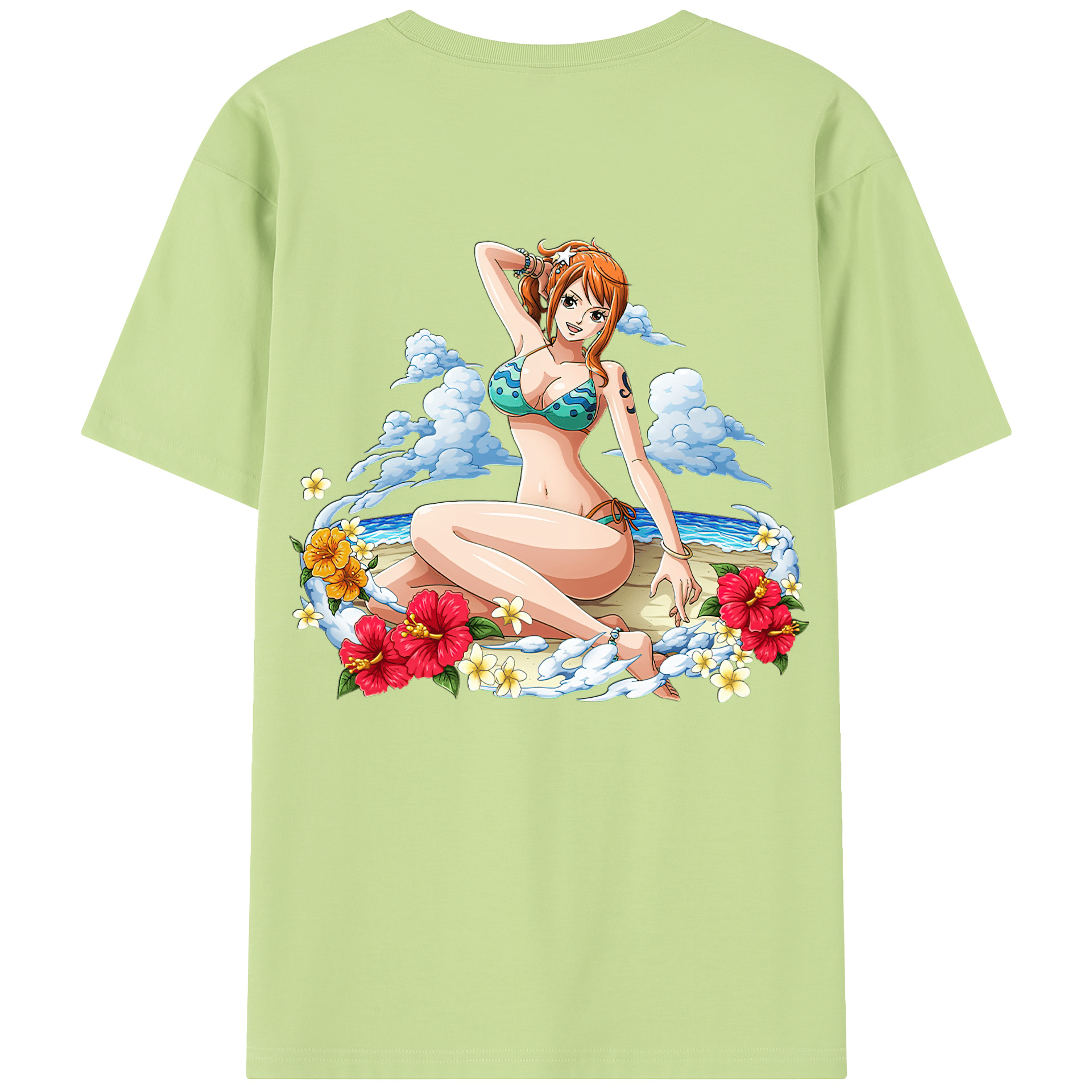 ワンピース ナミ ONE PIECE Nami 綿100％半袖Tシャツ（背面プリント）